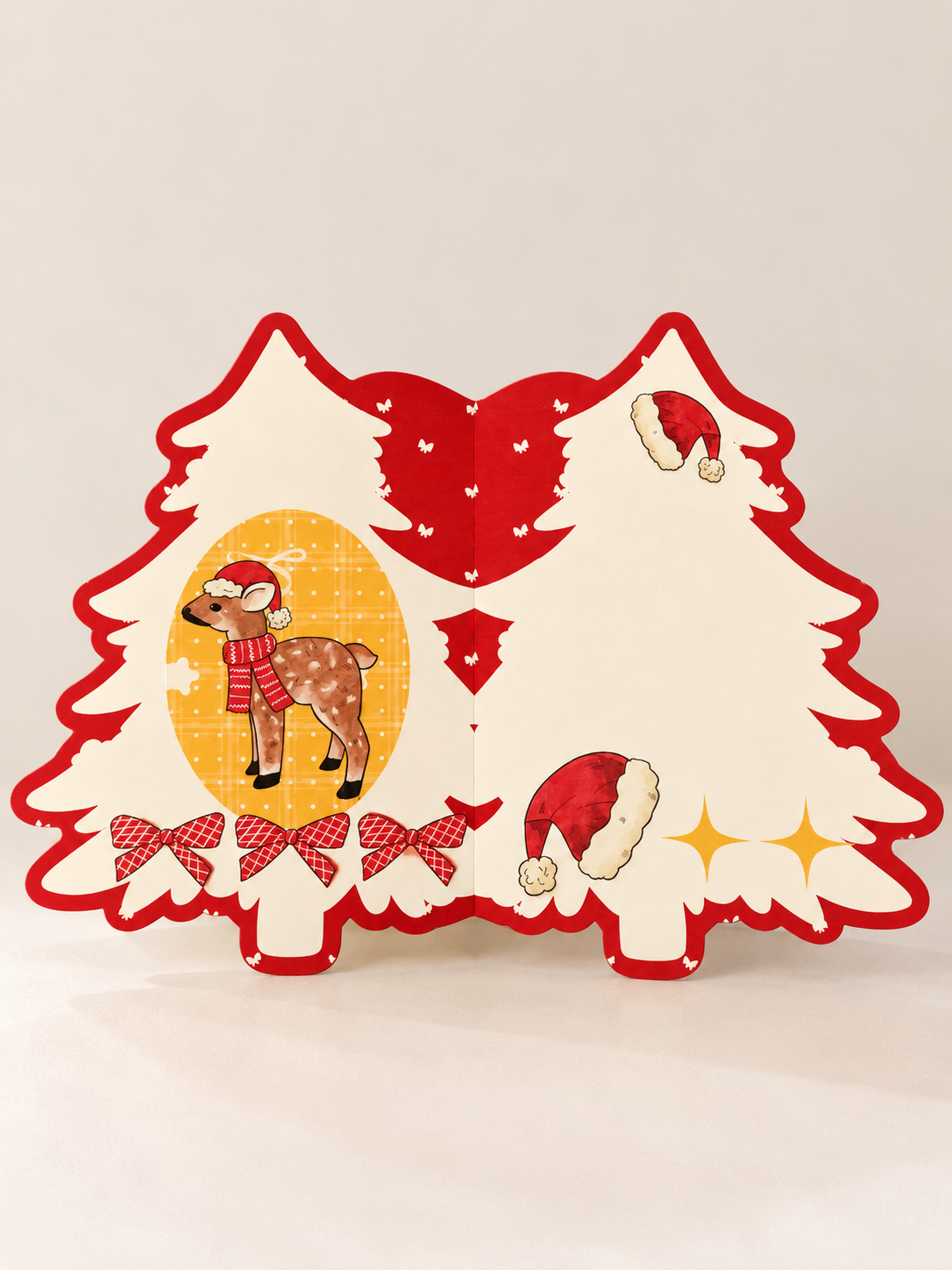 Christmas Cat Greeting Card - Tree