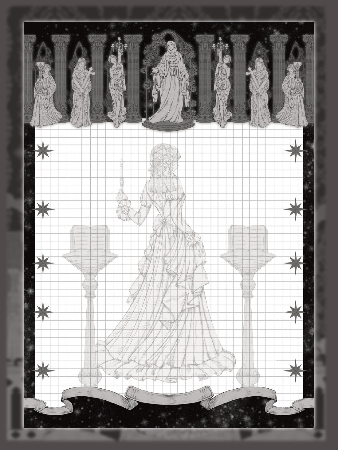 Black Gothic Notebook(L) - black large 1