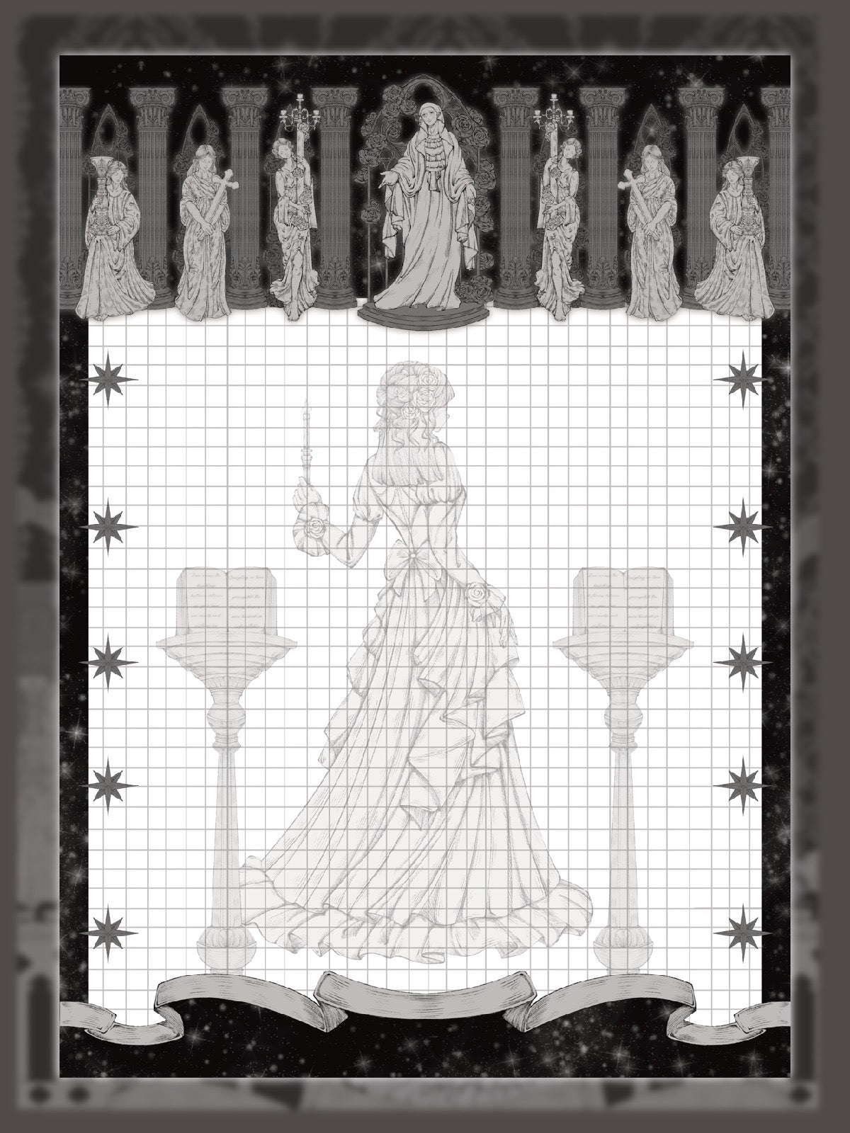 Black Gothic Notebook(L) - black large 1