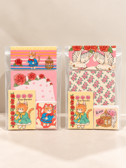 Vintage Rose Cat Sticker Set