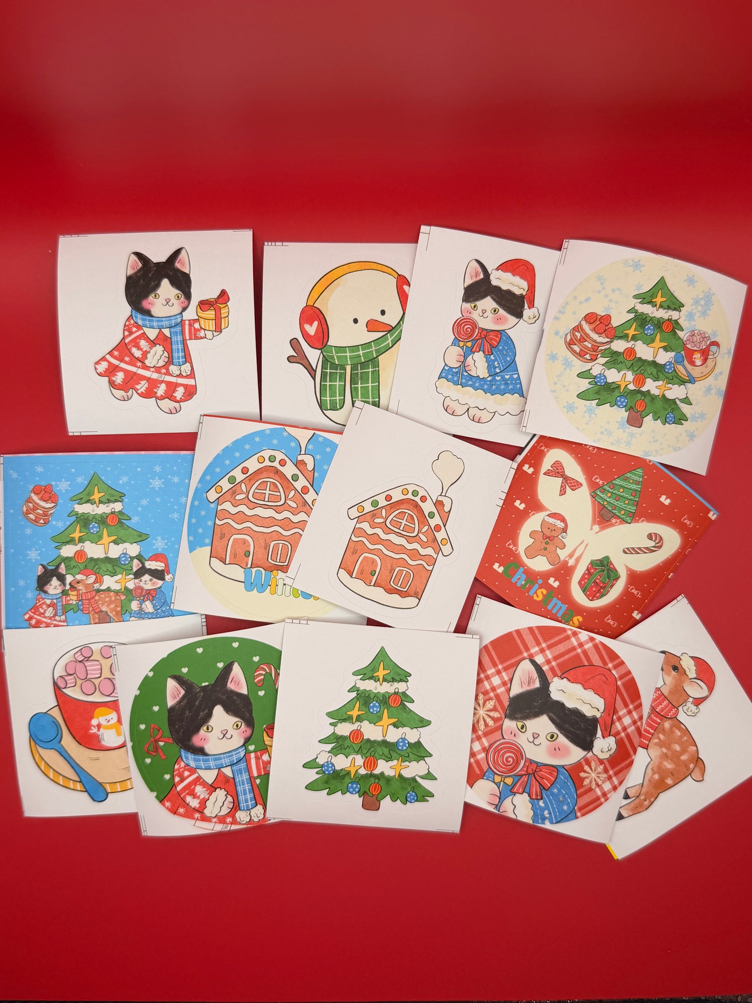 Christmas Cat Sticker Set