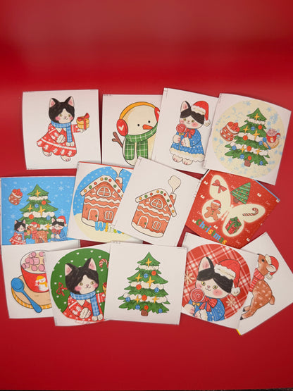 Christmas Cat Sticker Set
